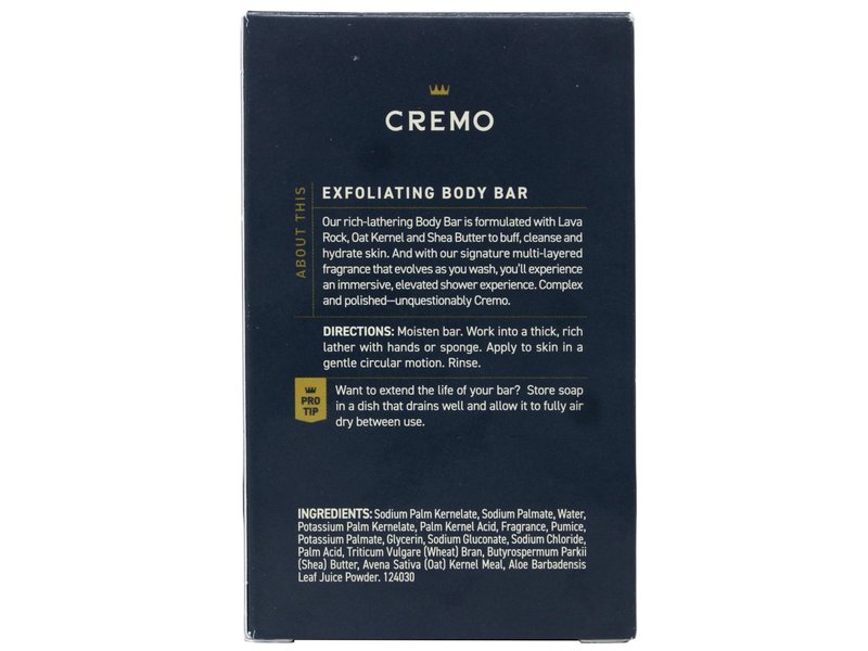 Cremo Exfoliating Body Bars Palo Santo (Reserve Collection) - A Combination of Lava Rock and Oat Kernel Gently Polishes While Shea Butter Leaves Your Skin Feeling Smooth and Healthy (Pack of 3)