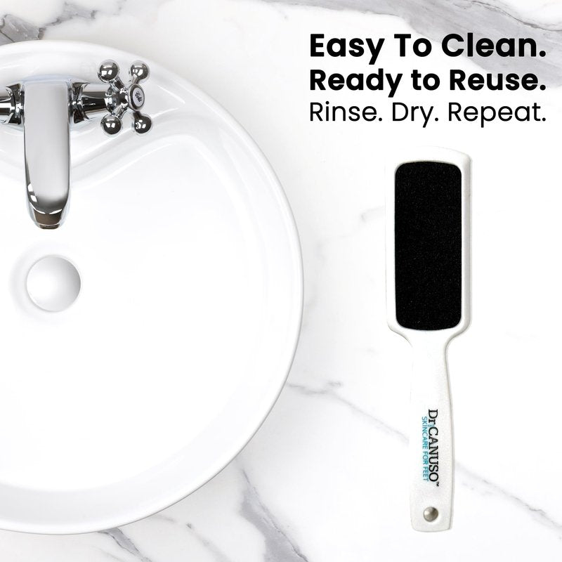 Dr. Canuso Double Sided Toenail Fungus Foot File Callus Remover Foot Scrubber, Safe Professional Pedicure Foot Rasp Removes Thick Toenails Cracked Heels, Dead Skin, Feet Scraper Tools Wet and Dry Feet