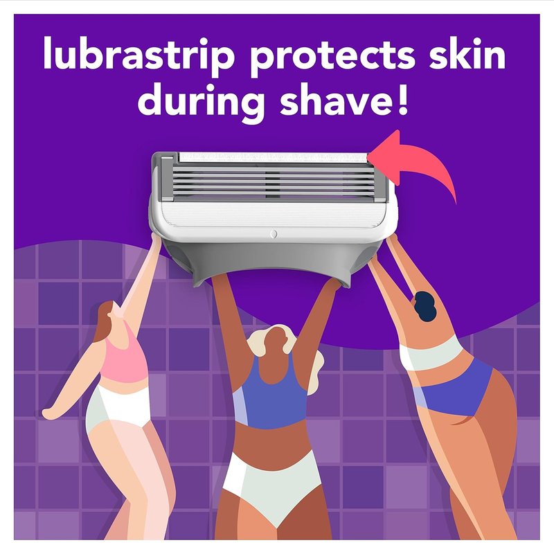 Joy Razors for Women - Lavender Razor Handle & 4 Blade Refills | Skin Irritation Protection