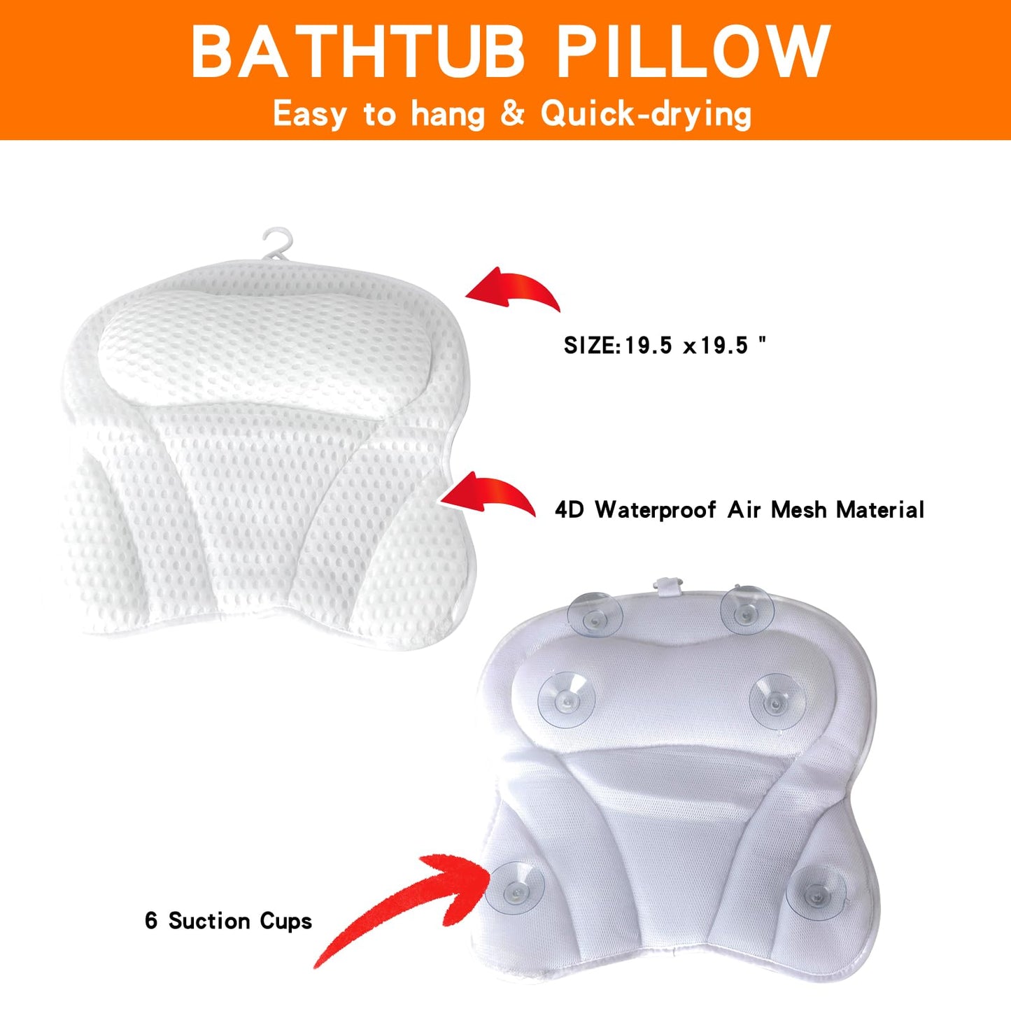 Bathtub Tray Table and Bath Pillow, Expandable and Foldable Bath Caddy Tray for Tub, Luxury Bathtub Accessories