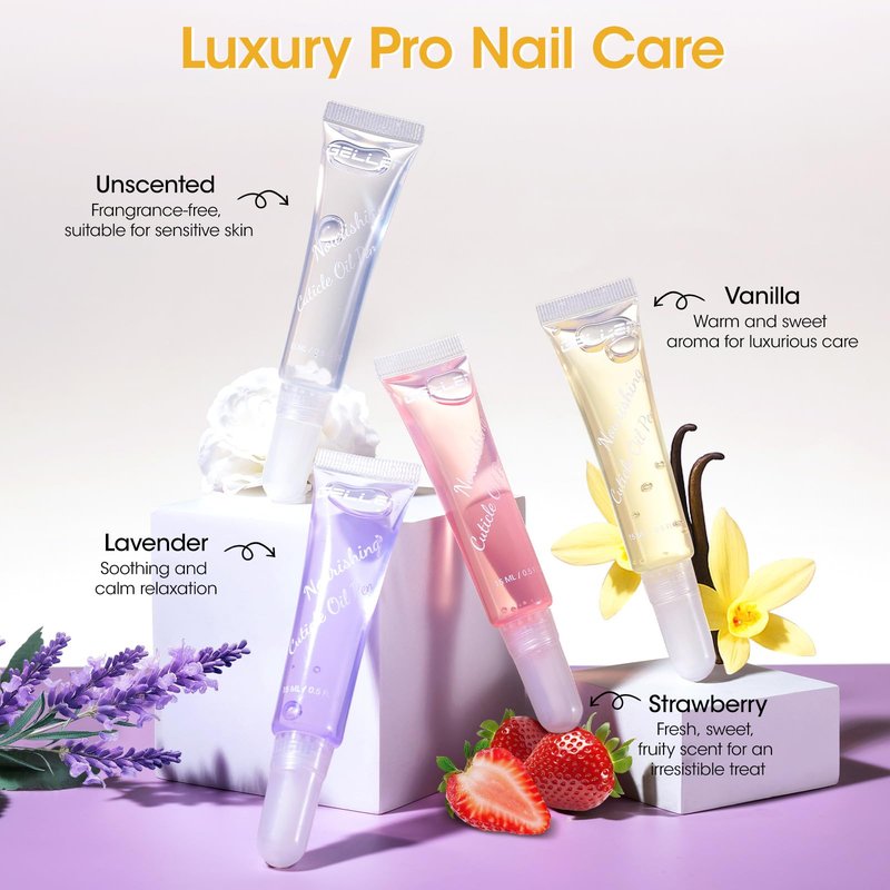 Gellen Cuticle Oil Pen for Nails, Vanilla Nourishing Nail Growth Oil, Jojoba & VE, Soften Cuticles Nails Strengthening, Leak-free Brush Applicator, Pro Nail Care for Brittle Dry Hands
