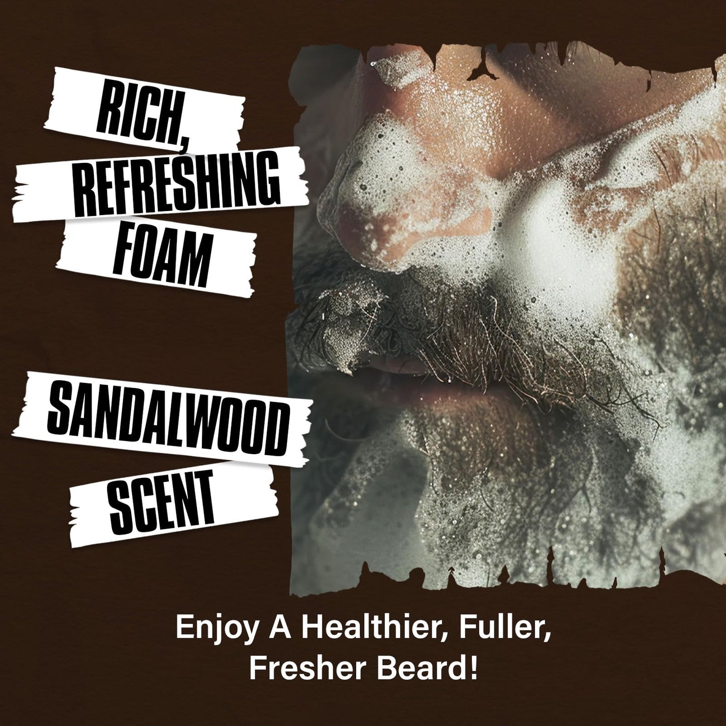 YEALIR 2-in-1 Beard Wash and Conditioner – Cleanse, Hydrate & Soften Dry, Coarse Beard, Beard Shampoo for a Fuller & Healthier Beard –Sandalwood Scent, 8.45 oz