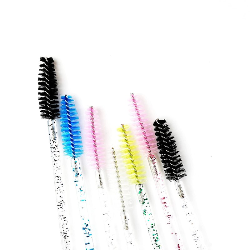 i-Laesh Crystal Mascara Sticks, Disposable Eyebrow Eyelash Brushes for Eyelash Extensions, Eyelash Makeup Tool, Pack of 100 (Black)