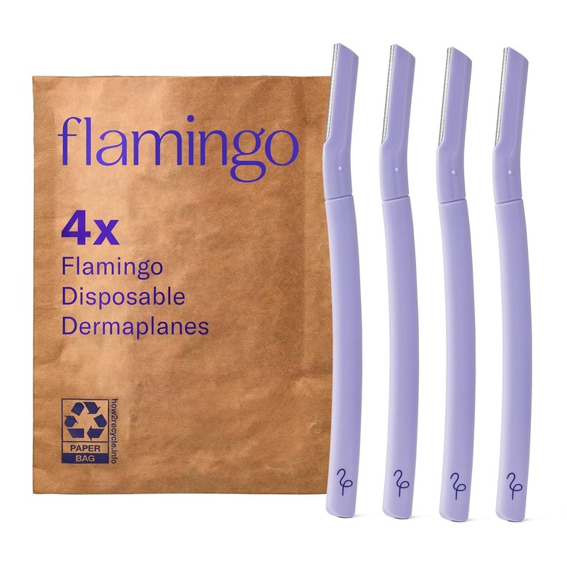 Flamingo Dermaplane Razor - Disposable Face Razors for Women | Pack of 4 for Smooth Skin
