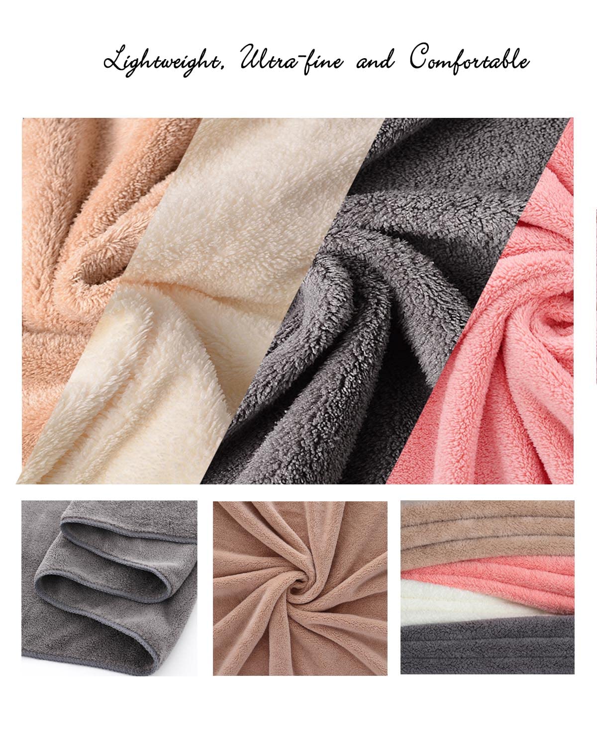 Lumimi Towels 4 Piece Soft Microfiber Bath Towel Set Salon Gym Yoga Travel Super Absorbent Lightweight Quick Dry and Durable, 55" L x 27" W, 4 Pack Multicolour Red