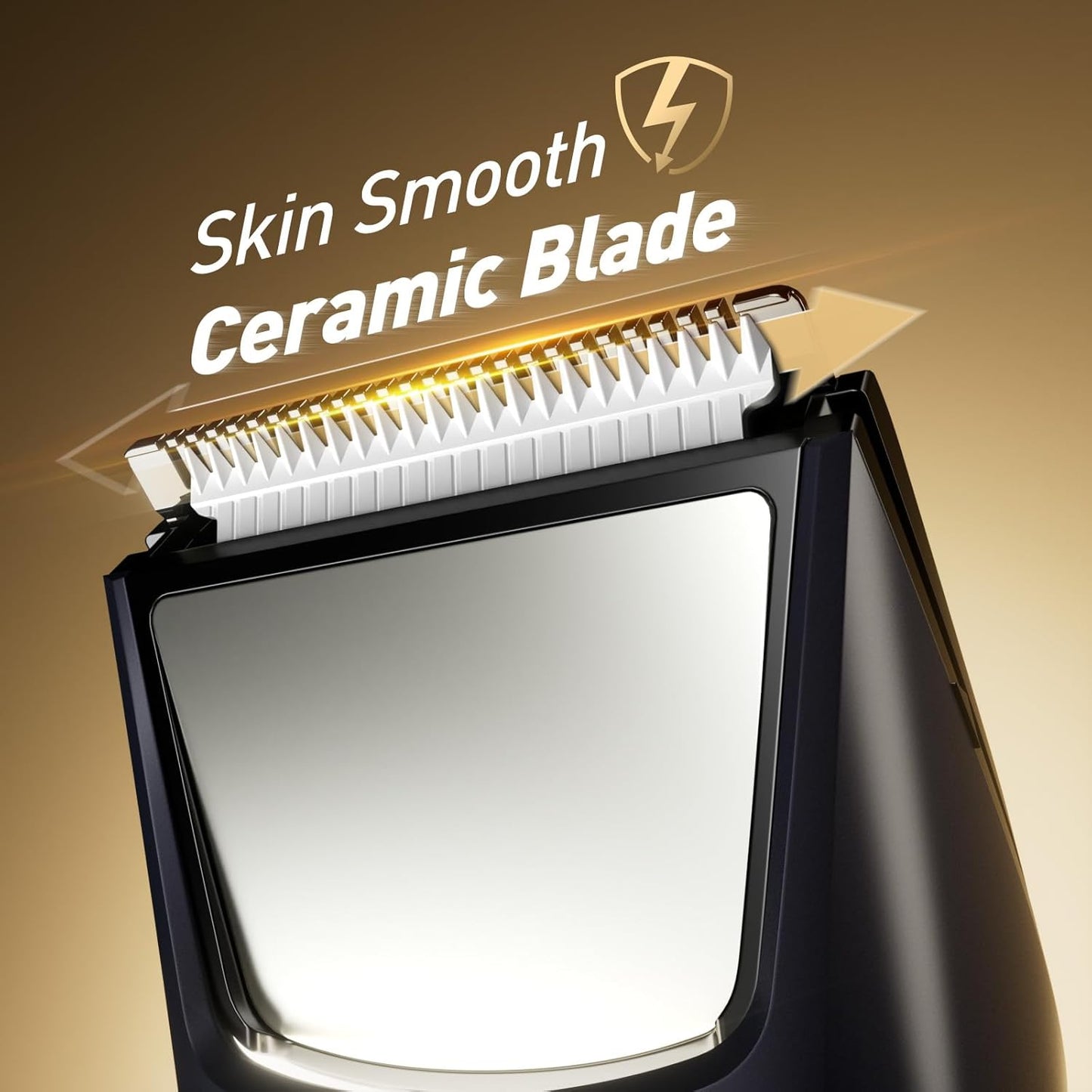 Skiennix Rechargeable Body Trimmer - Waterproof Electric Shaver with LED & Mirror, 90-Min Battery