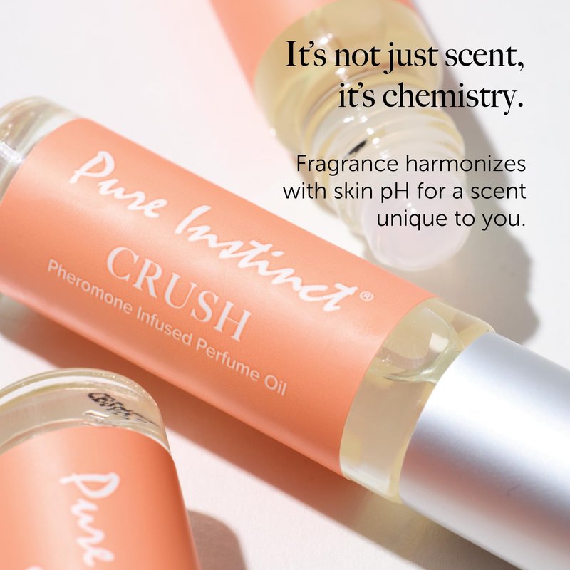 Pure Instinct CRUSH The Original Pheromone Infused Essential Oil Perfume Cologne - For Her Women - TSA Ready (Roll On Bottle 0.34 Fl. Oz./10.2mL)