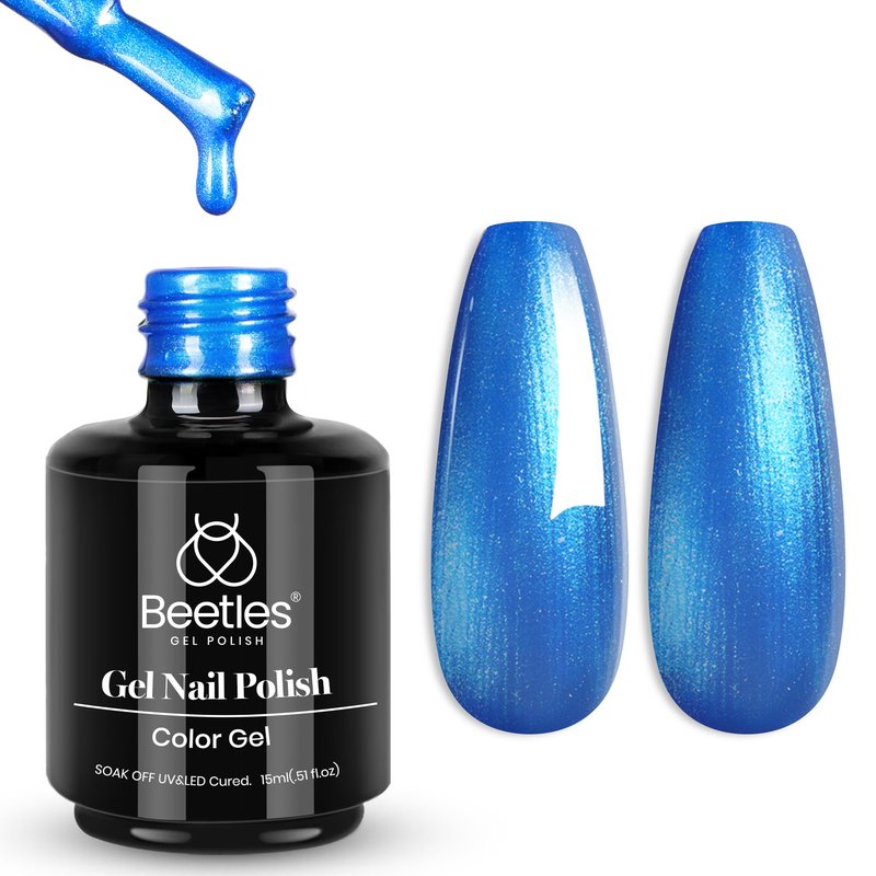 beetles Gel Polish Navy Blue Gel Nail Polish 0.51OZ Dark Blue Nail Art Manicure Salon DIY at Home UV LED Needed Gifts for Women Mystic Sea