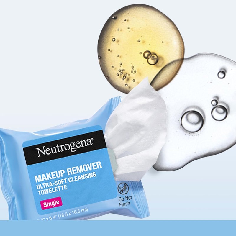 Neutrogena Makeup Remover Wipes - Alcohol-Free Cleansing Towelettes | 20 Count for Easy Makeup Removal