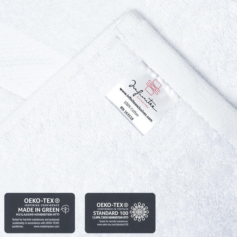 Infinitee Xclusives Luxury Wash Cloths for Showering [13x13] – 100% Cotton Washcloths [Pack of 12], Soft and Absorbent Face Towels for Bathroom Wash Clothes, Gym, and Spa (Brilliant White)