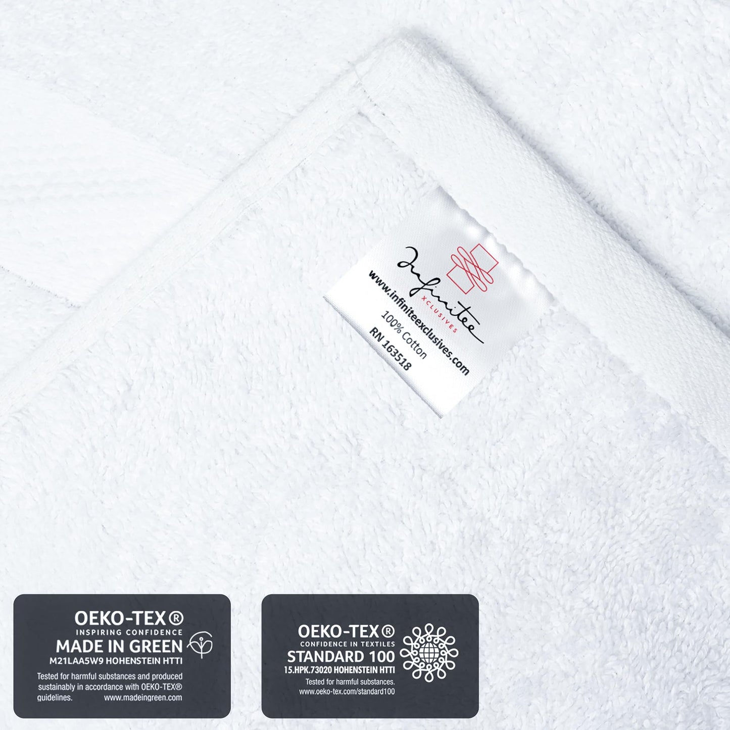 Infinitee Xclusives Luxury Wash Cloths for Showering [13x13] – 100% Cotton Washcloths [Pack of 12], Soft and Absorbent Face Towels for Bathroom Wash Clothes, Gym, and Spa (Brilliant White)