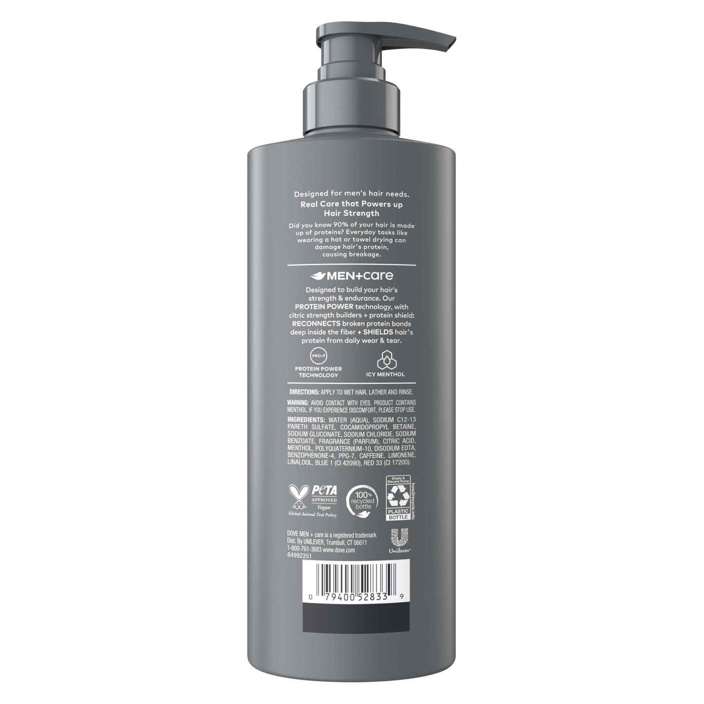Dove Men+Care Shampoo 1 ct Cooling Relief for Instantly Cools Scalp, with Icy Menthol, 18 FL OZ