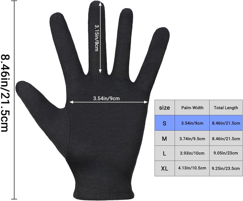 Black Cotton Gloves - 12 Pairs Small Work Gloves for Photography, Jewelry Handling & Art | Durable & Versatile