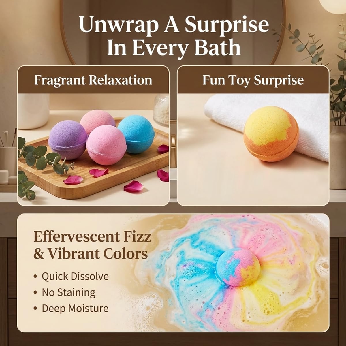Bath Bombs with Surprise Inside – 12 Pack Fizzy Bubble Bath Gift Set, Dinosaur Egg & Ocean Theme Color Changing Bath Bombs, Natural Sea Salt Spa Bath Balls (Sea Animal)