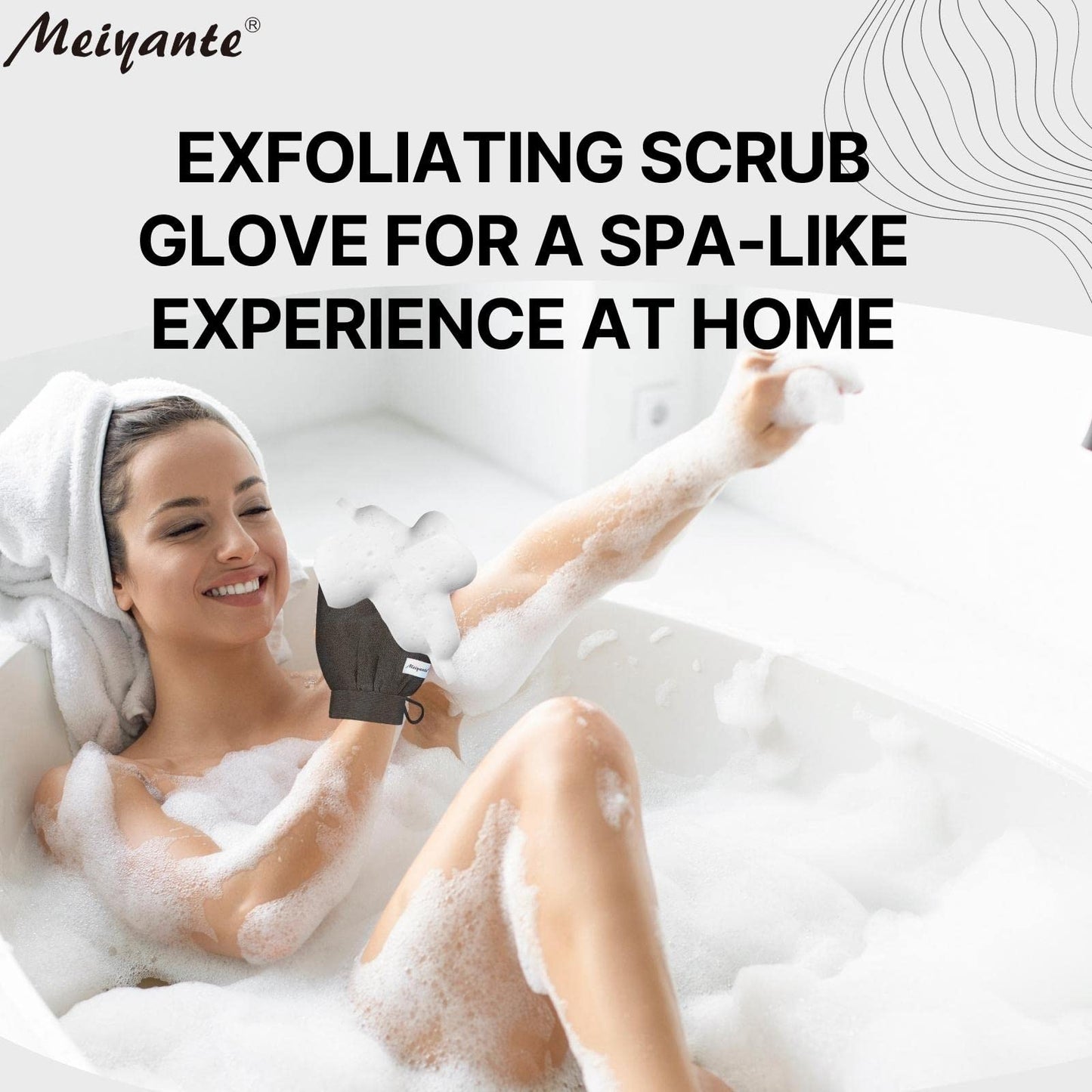 Meiyante Korean Exfoliating Mitts (2pcs) - Achieve Home Microdermabrasion with 100% Viscose Fiber Gloves for Silky Smooth Skin