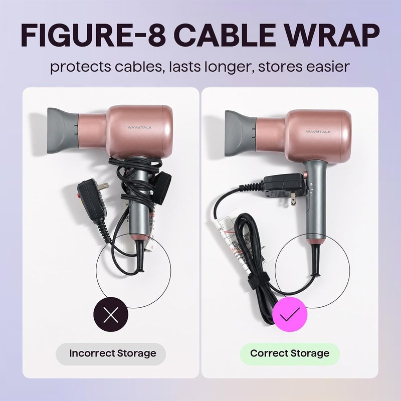 Ionic Hair Dryer for Curly Hair - 1875W Fast Drying Blow Dryer with Diffuser & 3 Attachments | Rose Gold