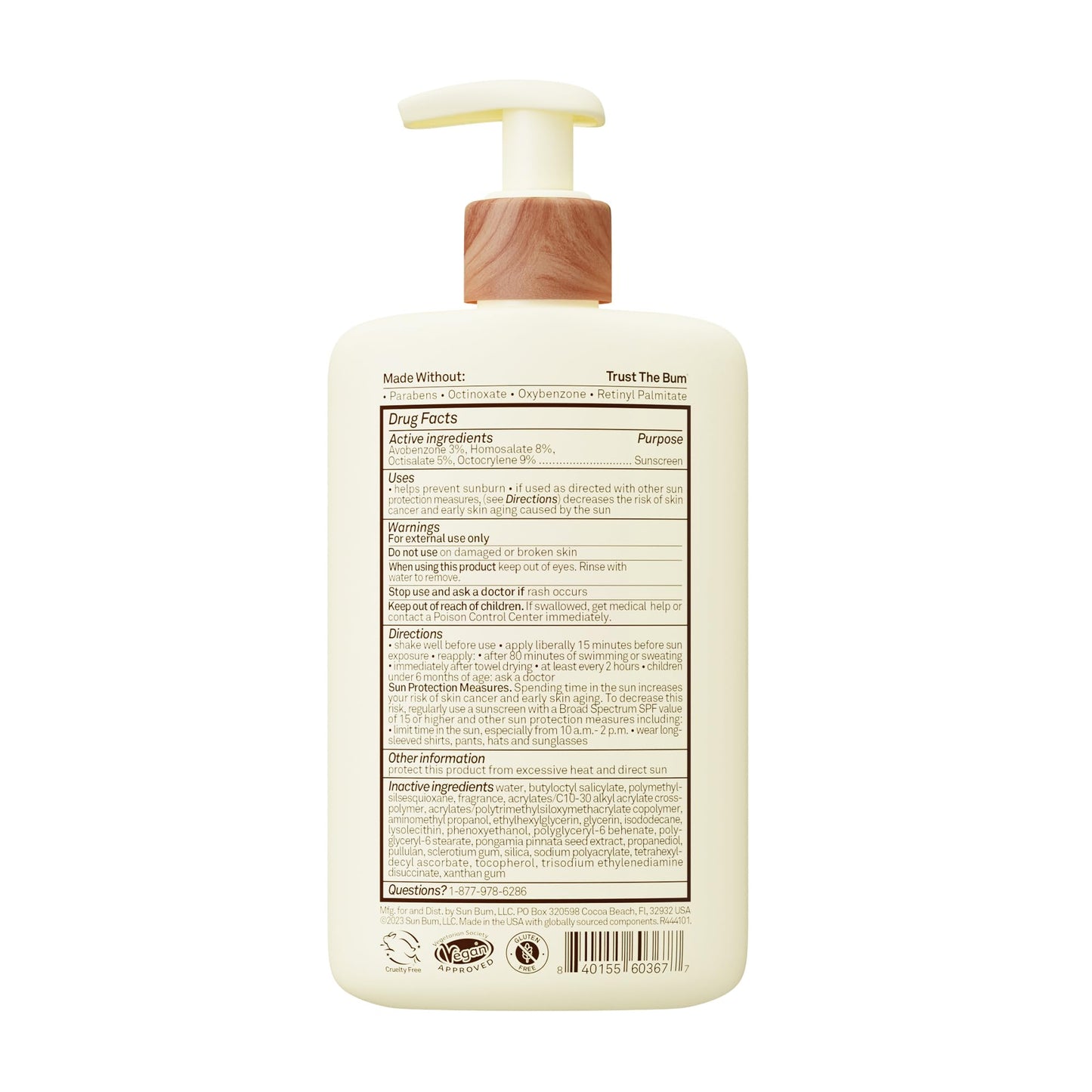 Sun Bum Daily SPF 50 Sunscreen Body Lotion - Broad Spectrum Moisturizing Sunscreen with Vitamin E - Vegan and Hawaii 104 Act Compliant (Without Octinoxate & Oxybenzone) - Dermatologist Tested - 8 oz