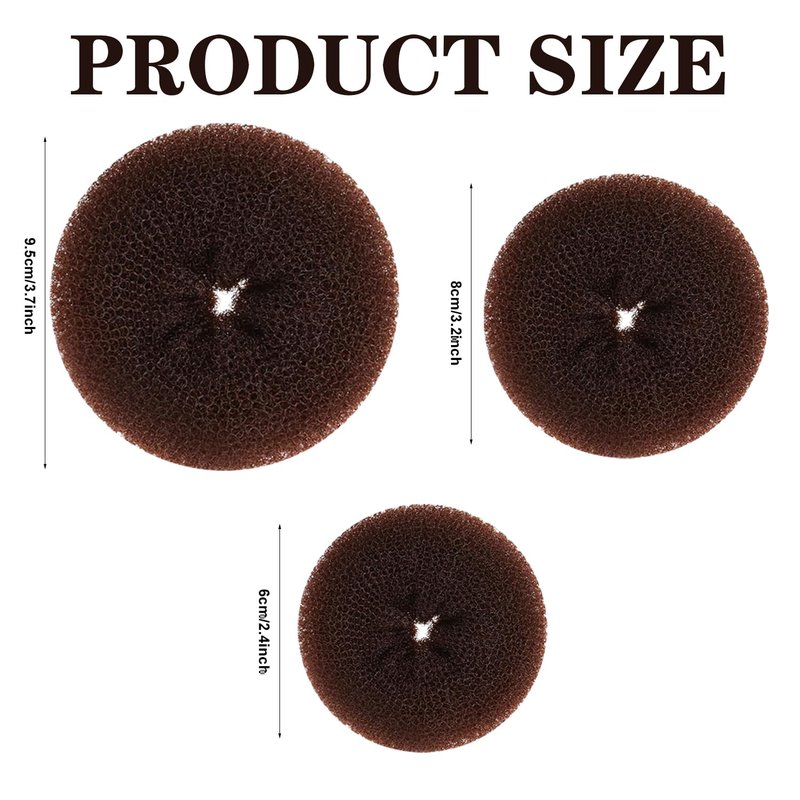 Hair Donuts for Buns Hair Donut Hair Bun Donut Donut Hair Bun Maker Set with Elastic Hair Ties and Pinsfor Women Ballet Gymnastics Bun Making Large Medium Small