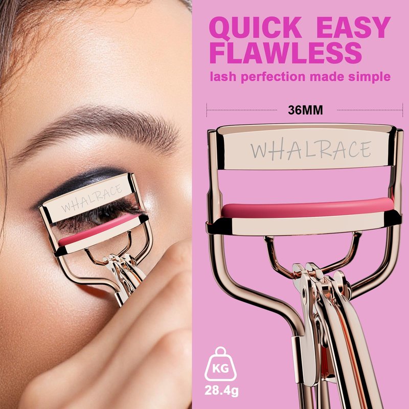Eye Lash Curler with 6 Replacement Pads, Whalrace Eyelash Curlers Superior Curling Effect, Beautiful and Easy to Identify, Valentine's Day Gift for Her, Beauty Enthusiasts -Rose Gold Purple Red