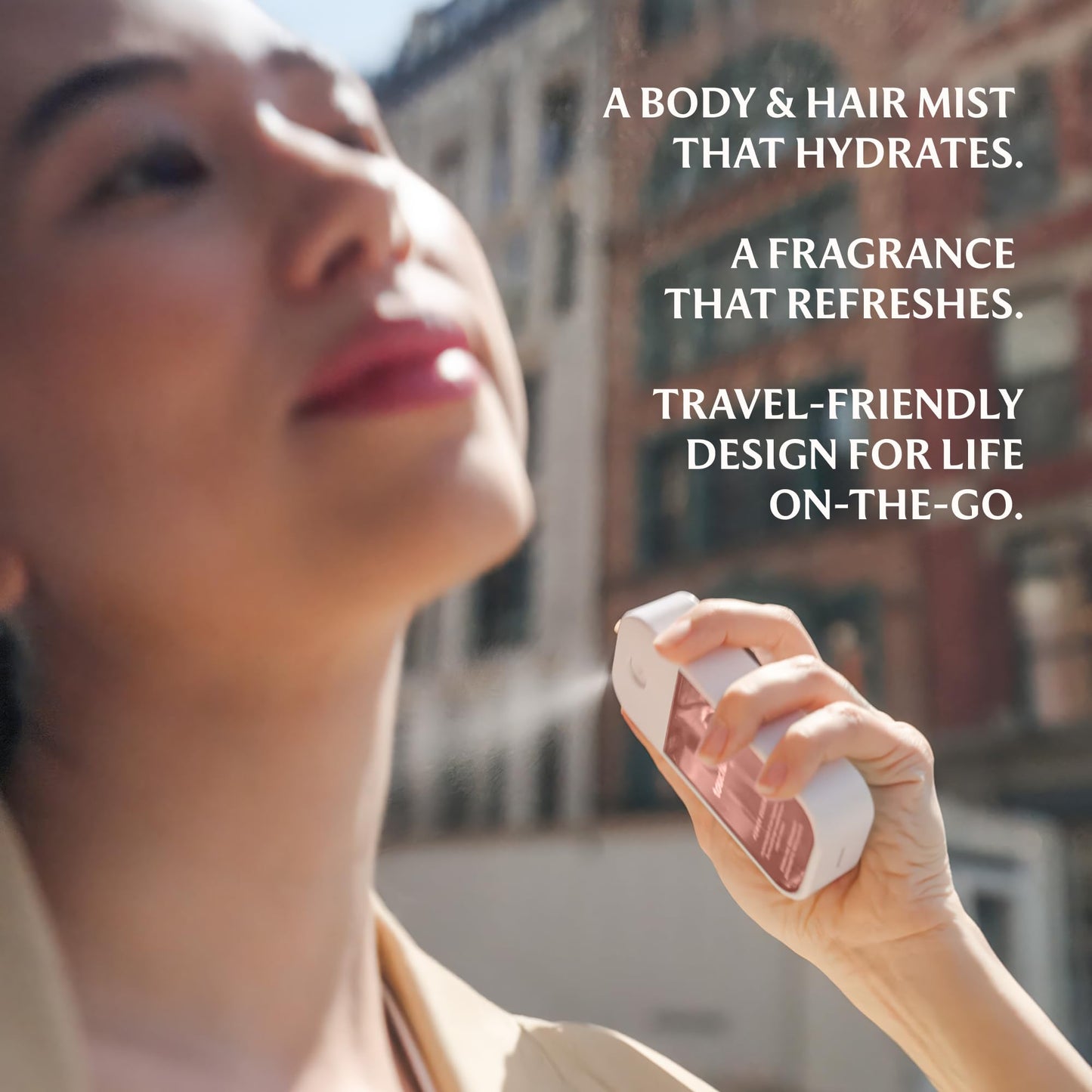 Touchland Hydrating Body & Hair Fragrance Mist – Peachy Lychee – 2 FL OZ Travel Size Perfume Spray – Notes of Lychee, Orchids, and Peach