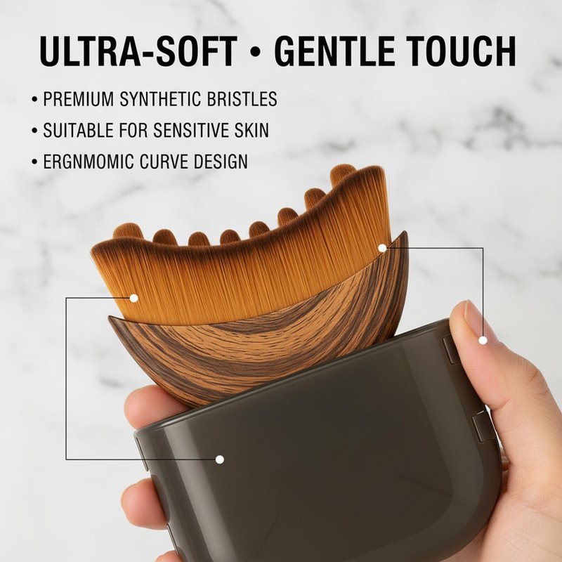 Kojiva Lymphatic Face Brush, Lymphatic Contour Face Brush Curved, Facial Lymphatic Drainage Massager Brush for Sculptingm, Reduce Puffiness & Double Chin Reducer, Improves Skin Glow & Absorption