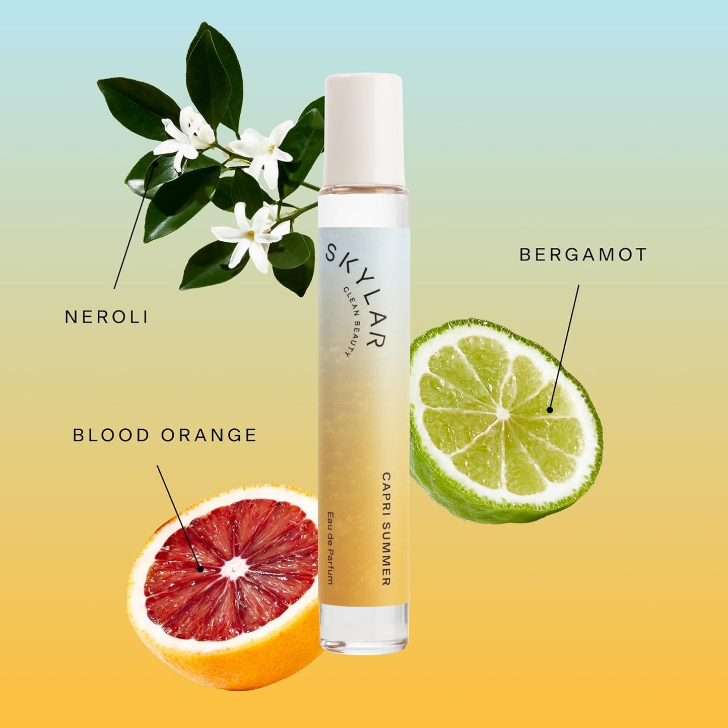 Skylar Capri Summer Eau de Parfum - Hypoallergenic Citrus Perfume for All - Vegan, 10mL / 0.33 Fl oz