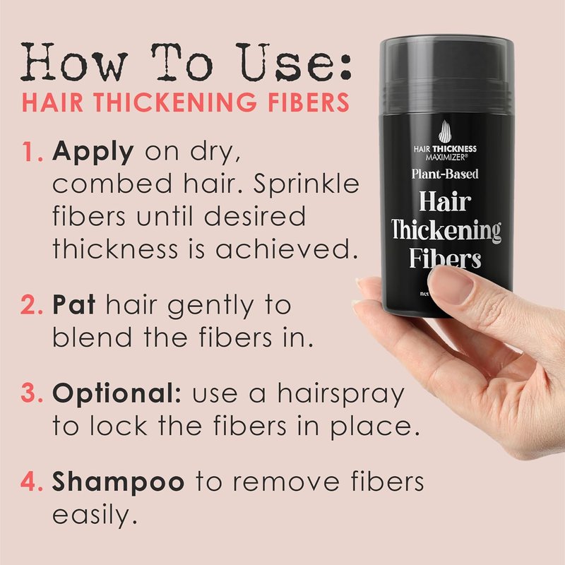 Hair Fibers for Thinning Hair - Plant-Based Formula for Instant Coverage | Dark Brown, Non-Itchy & Easy to Wash Out