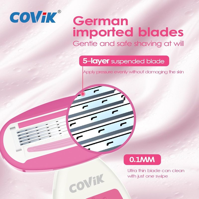 Mini Razors for Women - 5-Blade Travel Razor in Pink | Compact & Convenient