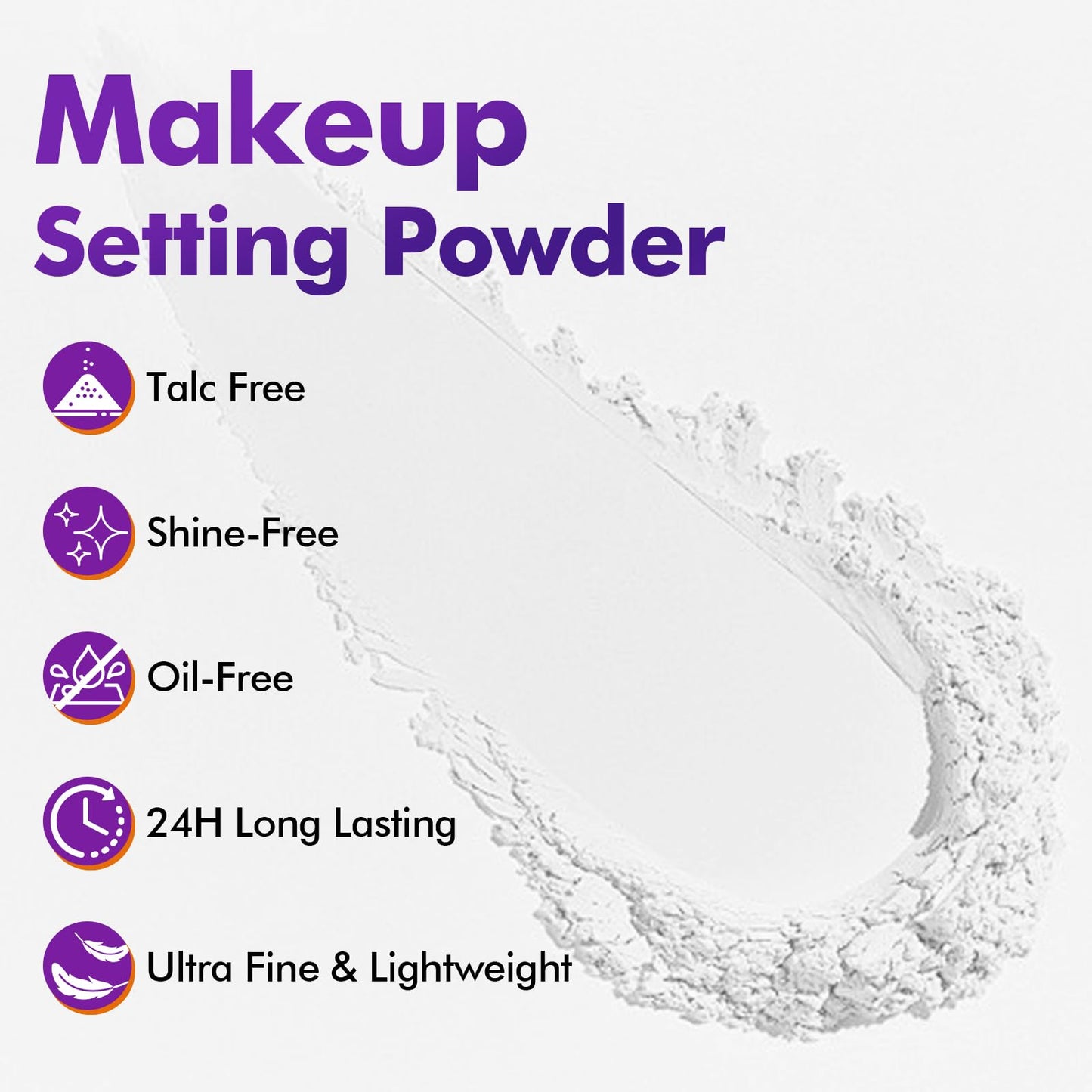 YBUETE Translucent Loose Face Powder, Long Lasting Matte Finishing White Face Paint Setting Powder, Oil Control Natural Talc-Free Setting Powder with Sifter for Halloween SFX Carnival Cosplay Makeup