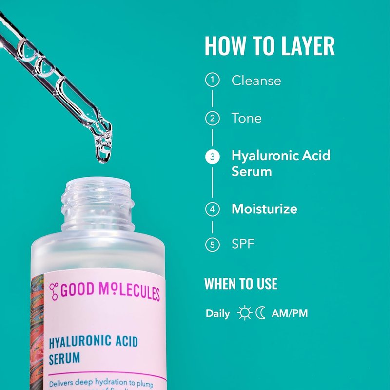 Hyaluronic Acid Serum - Ultra Hydrating 1% Formula for Plumper Skin | Non-Greasy Facial Moisturizer