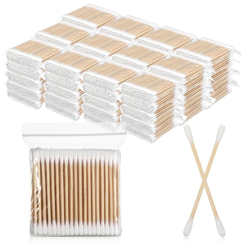 SHENLIU Bamboo Cotton Swabs 6000 Count, Natural Organic Cotton Buds For Ear, Ear Sticks Double-Tipped Buds for Makeup, Nails, Makeup, Personal Care, Daily Cleaning, Pet