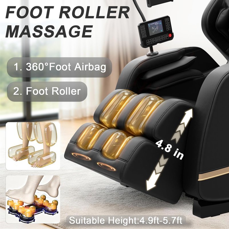 Megashock SL Track 2026 Massage Chair Full Body, Zero Gravity Massage Chair with Back Heat, 12 Fixed Rollers, Foot Massage, Airbag Massage and Bluetooth Speaker for Home and Office