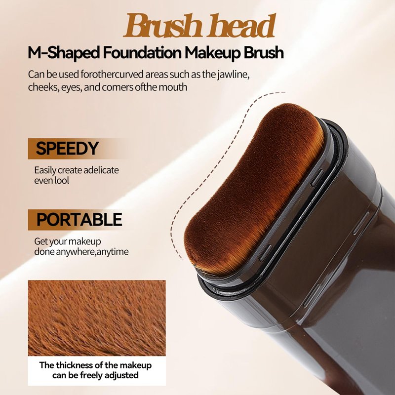 Foundation Stick 2 in 1 Dual-Ended Concealer Stick Soft & Lightweight, Face Contouring foundation with Brush Skin-Friendly, Evens Tone for a Smooth, Delicate Makeup Look 01Natural Color
