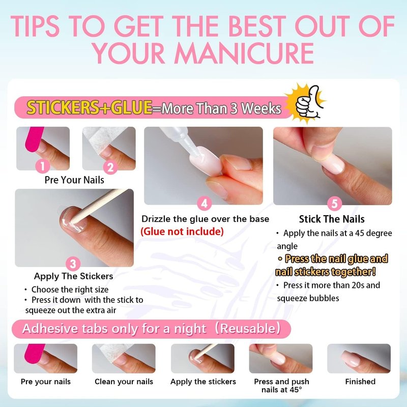 KQueenest French Tip Press-On Nails - Medium Almond Shape | Natural Nude Color, 24 Pcs for Everyday & Weddings