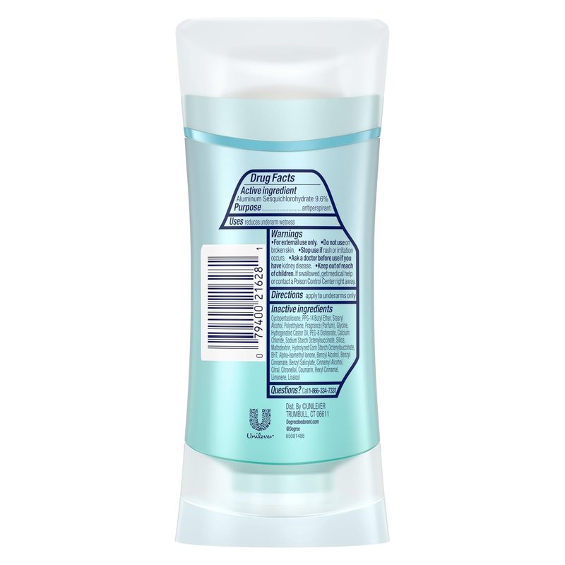 Degree Antiperspirant for Women - Pure Clean 2.6 oz | 4 Count - Protects Against Deodorant Stains