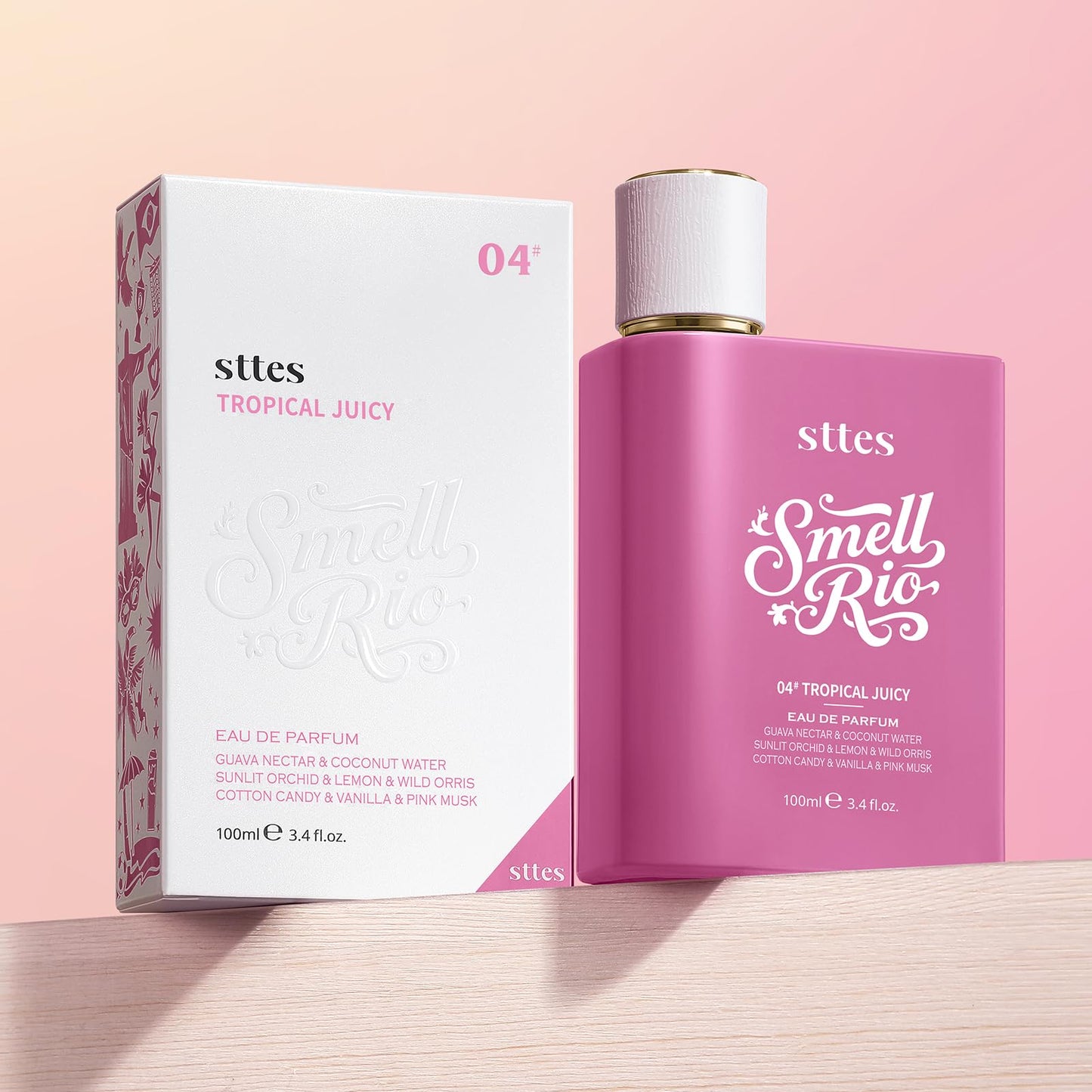 Sttes Smell Rio Perfume 04# (Tropical Juicy) – Perfume for Women – Long-Lasting Hair Guava, Orchid, Vanilla & Cotton Candy Notes – Fruity Scentual Fragrance Eau de Parfum 100ml (3.4 fl oz)