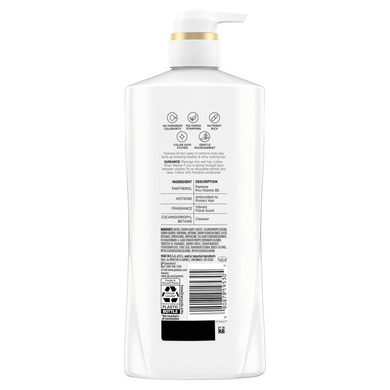 Pantene Shampoo - Classic Clean Formula with Pro-V Nutrients for Healthy, Color-Treated Hair | 27.7 Fl Oz