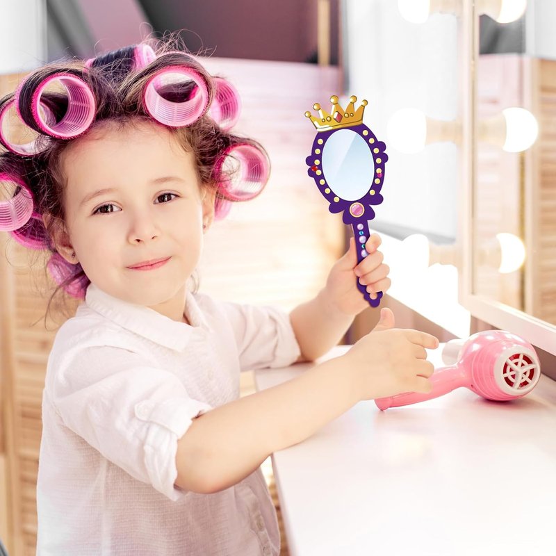Fennoral 12 Pack Wooden Mirror Craft Kit - DIY Princess Hand Mirrors for Kids' Art Activities | Perfect Party Supplies