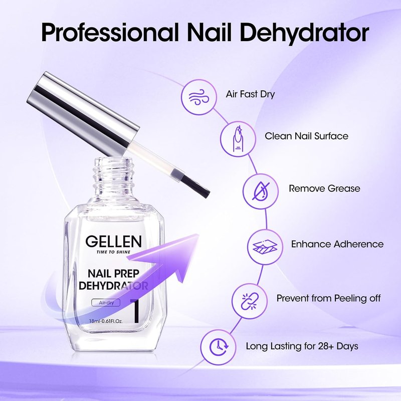 Gellen 18ML Nail Glue Gel - 4 in 1 Soak Off LED UV Adhesive for False & Acrylic Nails | Long-Lasting 28+ Days