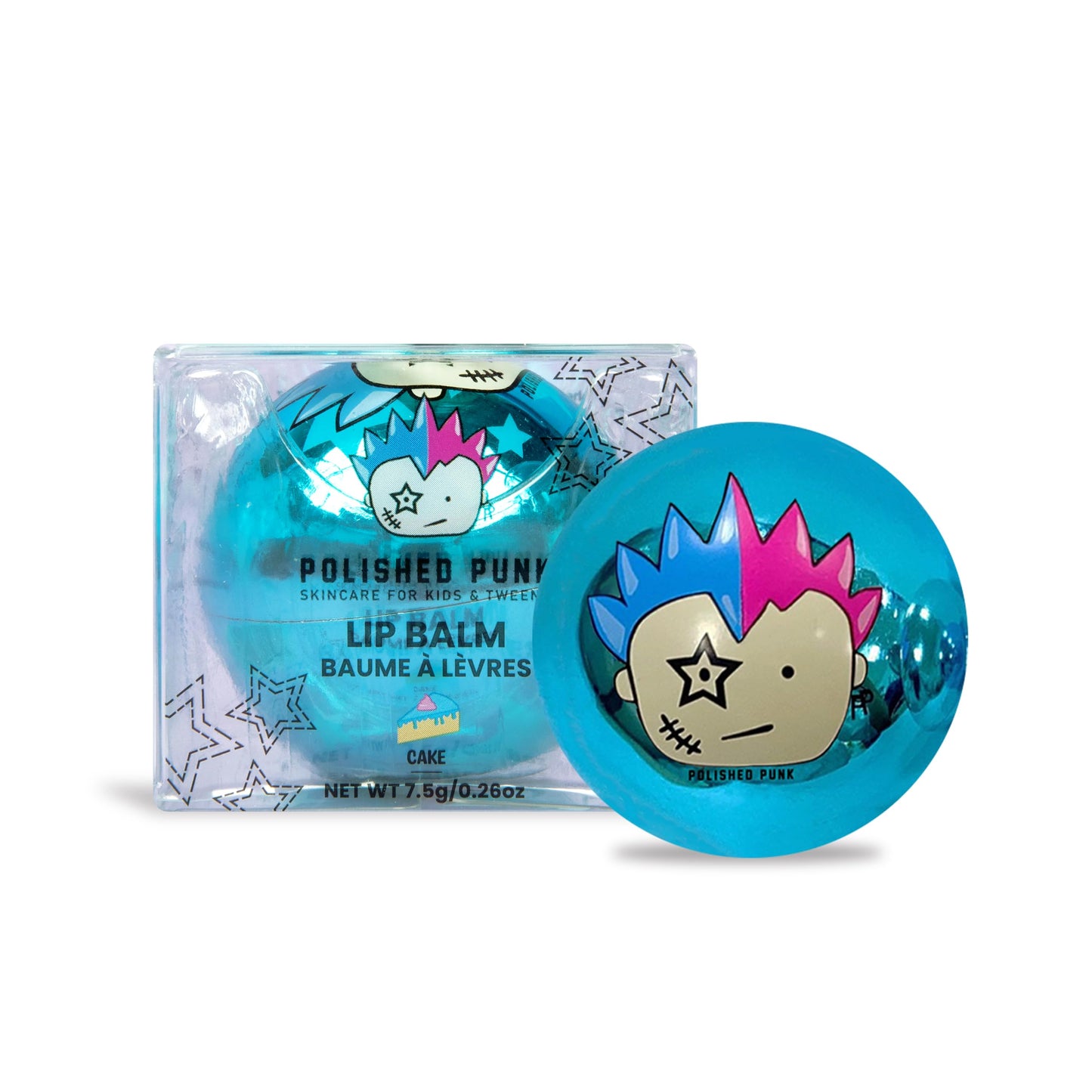 Hydrating Lip Balm for Kids, Tweens & Adults Lips Moisturizer - Twist-Off Ball Container, Travel Size, Stocking Stuffer | Cake Flavor