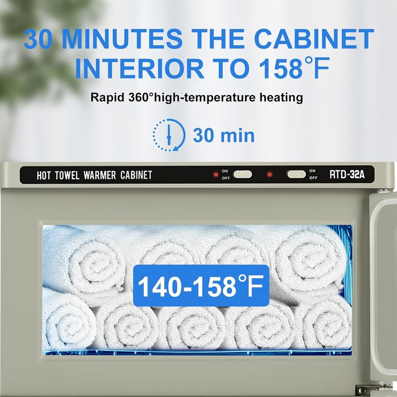 Skiennix 32L Hot Towel Warmer Cabinet - 2-in-1 Professional Heater for Spa & Salon Use