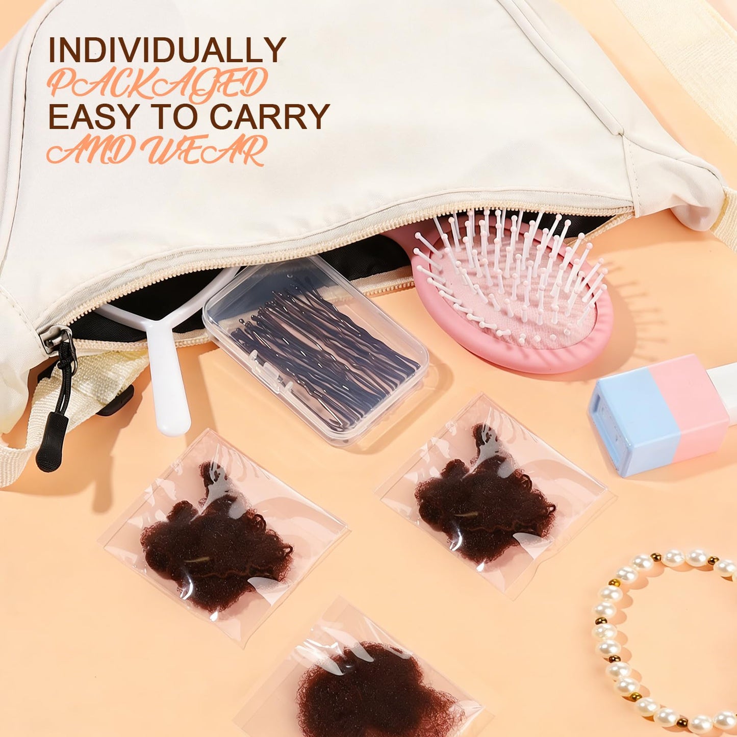 Teenitor Hair Net Set, Includes 20 Pcs Individually Packaged Hair Nets (20 inches) & 40 Pcs Hair Pins for Women Girls, Bun Maker, Brown