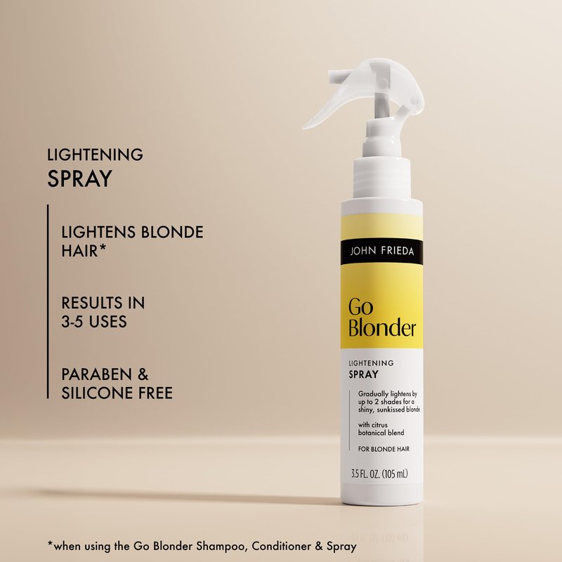 John Frieda Go Blonder Lightening Spray, Hair Lightening Spray for Blonde Hair, 3.5 fl oz, Pack of 2