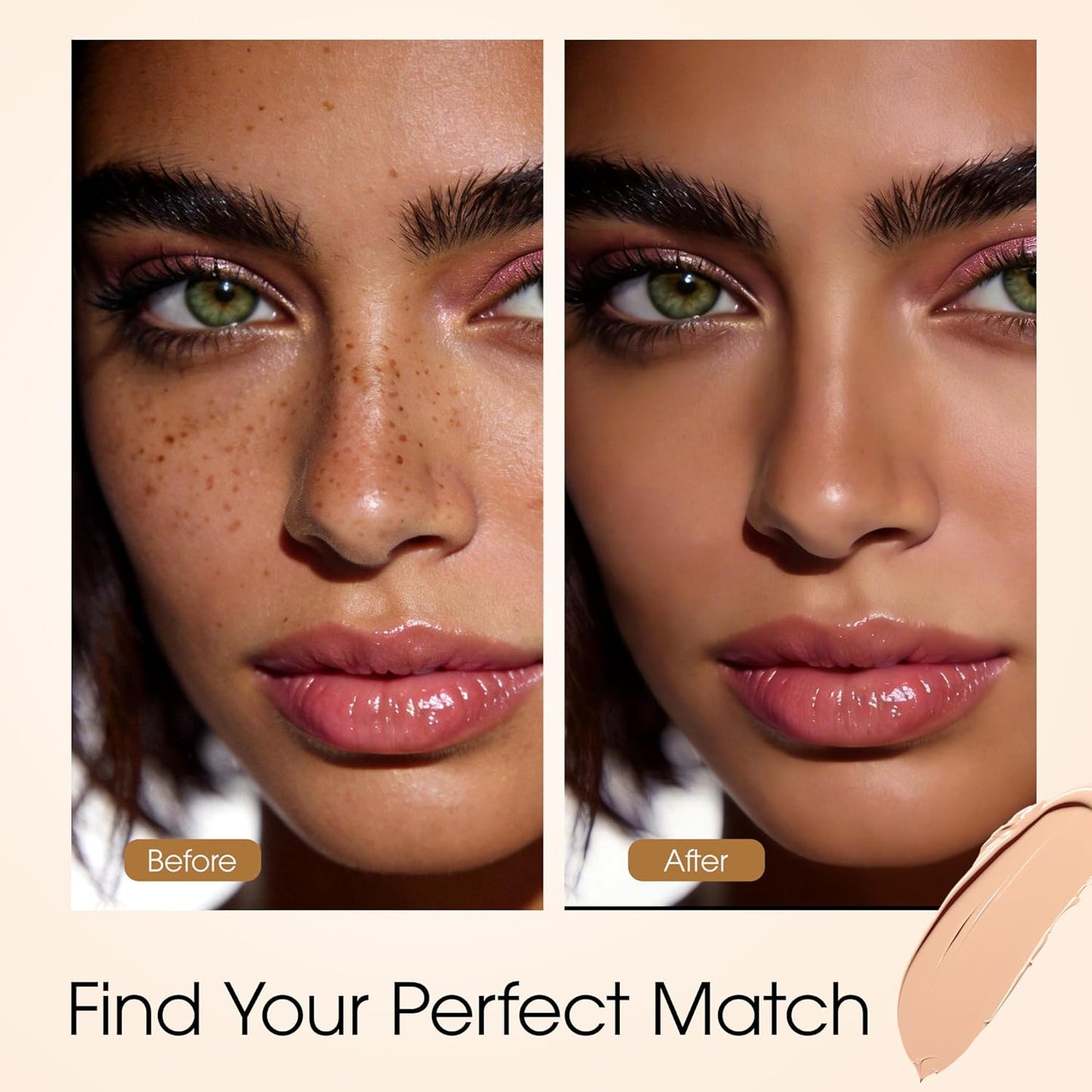 Under Eye Concealer - Full Coverage Waterproof Liquid Makeup for Dark Circles & Pimples | Natural Matte Finish, 0.23 fl oz