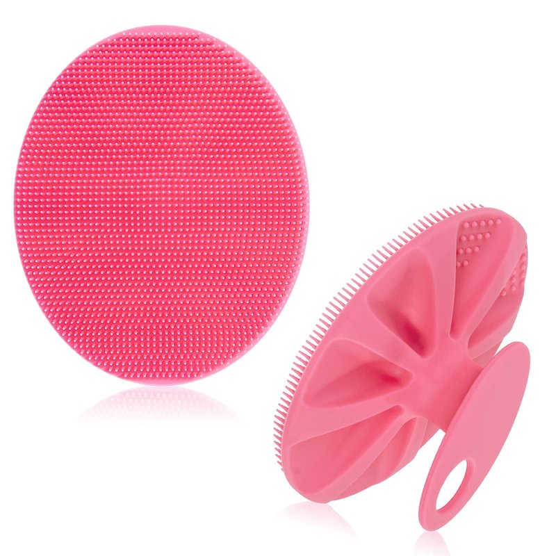 INNERNEED Soft Silicone Body Cleansing Brush Shower Scrubber, Gentle Exfoliating and Massage for All Kinds of Skin (Pink)