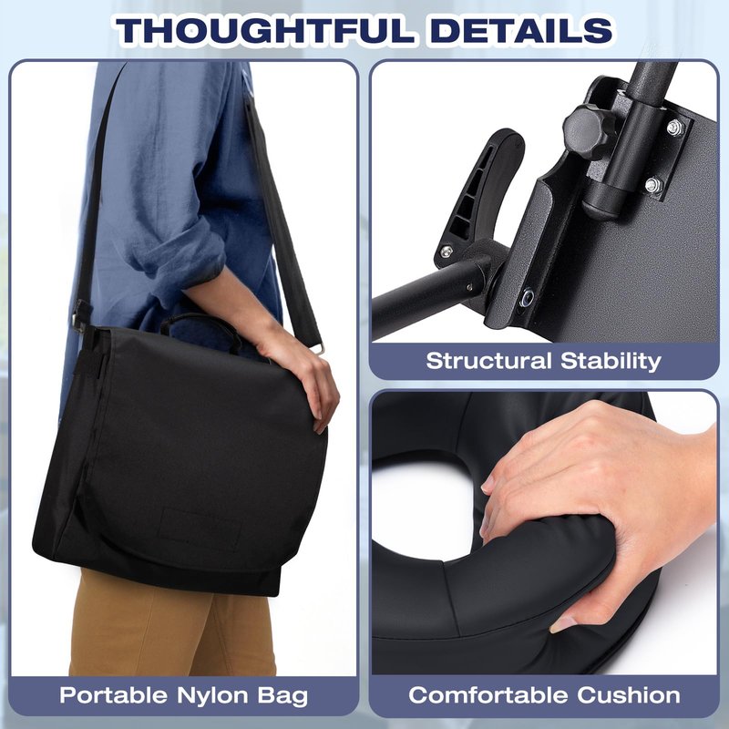 Home Mattress Top Massage Kit, Universal Massage Headrest for Bed, Adjustable Height up to 14.5", Deluxe Face Cradle Face Down Pillow, Home SPA Face Cushion Support Bracket with Portable Storage Bag