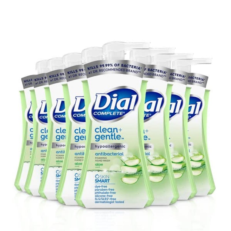 Dial Complete Antibacterial Foaming Hand Wash - Aloe Scent, 7.5 Fl Oz | 8 Count Case