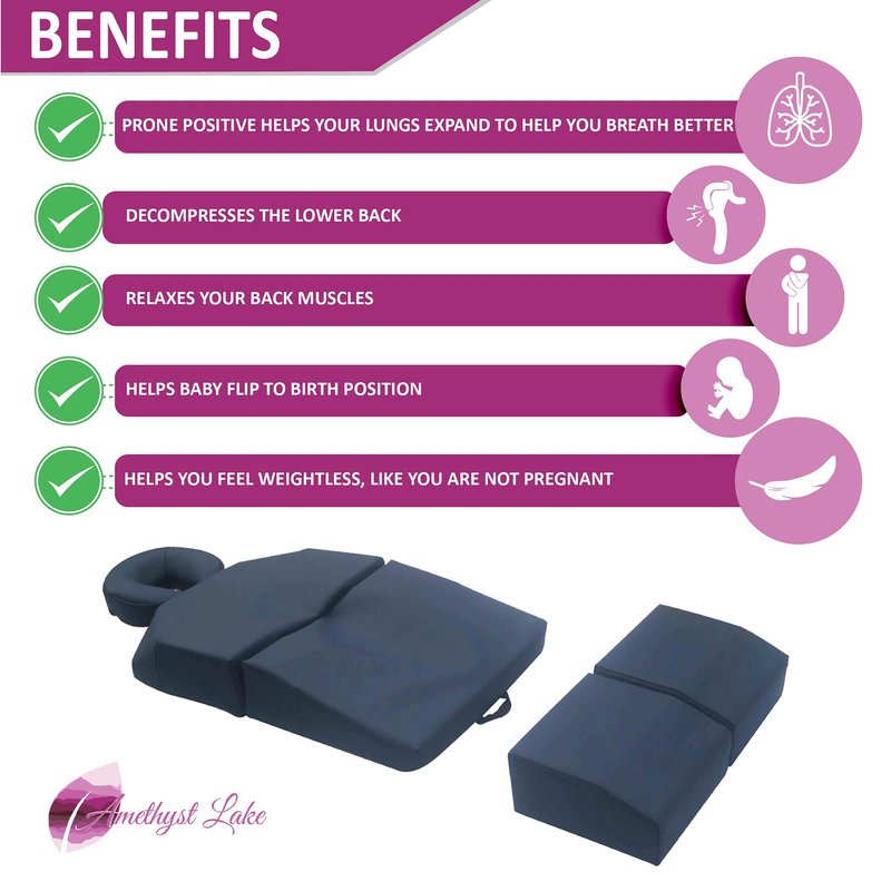 Amethyst Lake Pregnancy Massage Cushion, Prenatal Bolster Full Body Relaxing, Prenatal Pregnancy Positioning System, Ideal Cushion to Release Lower Back Pain.