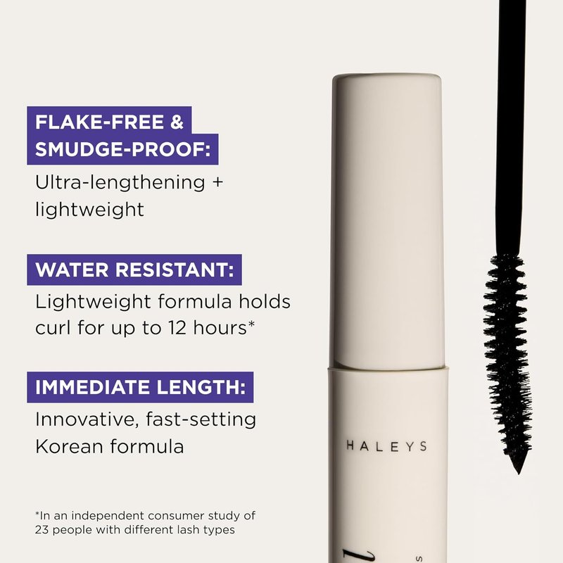 HALEYS Re-veal Lash Extension Mascara - Lengthening & Curling Black Formula for Defined, Fuller Lashes