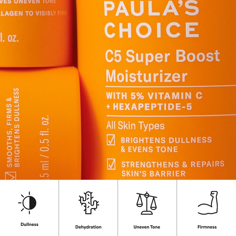Paula's Choice C5 Super Boost Face Moisturizer - 5% Vitamin C & Squalane for Discoloration & Uneven Tone